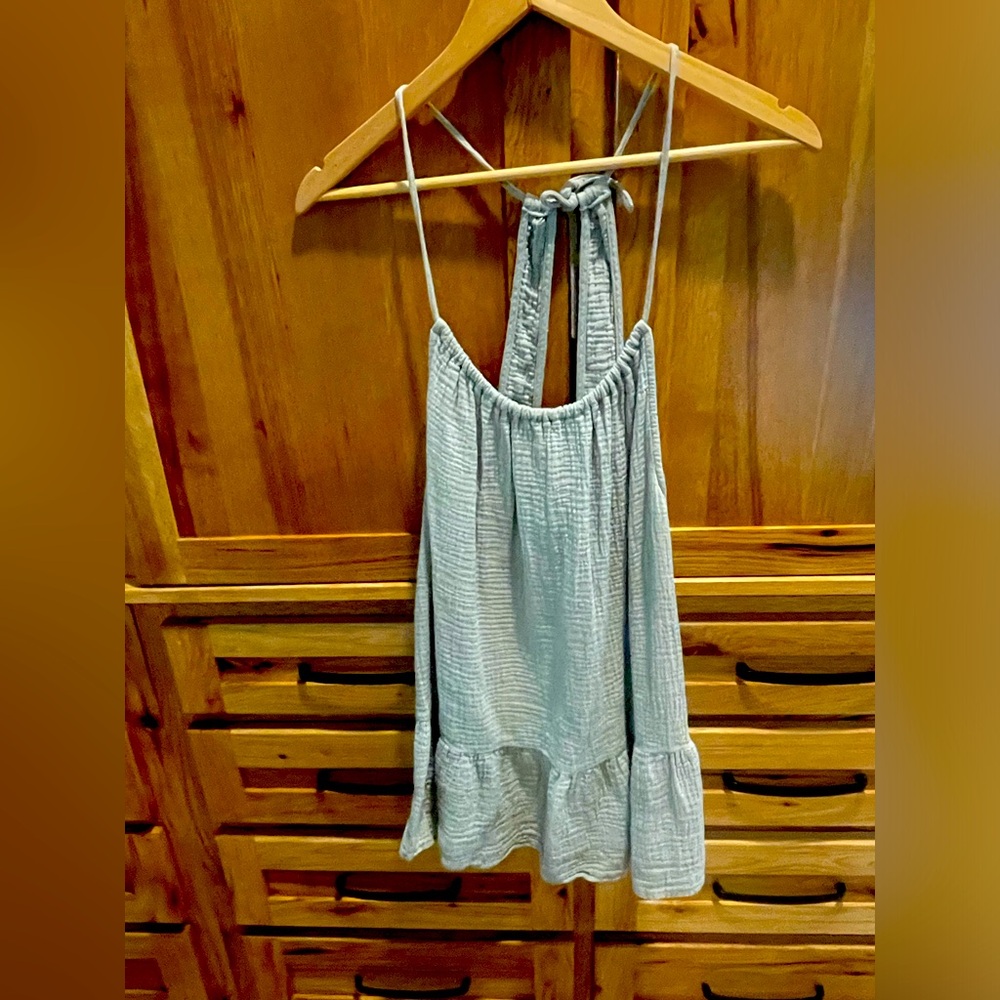 Cotton sage green dress/swim covers/long top